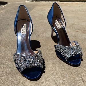 Badgley Mischka Navy Heels